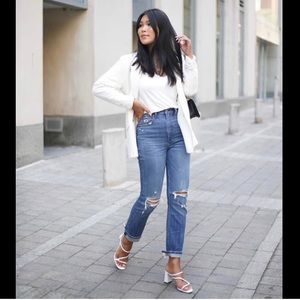 Abercrombie || high rise ankle straight jeans